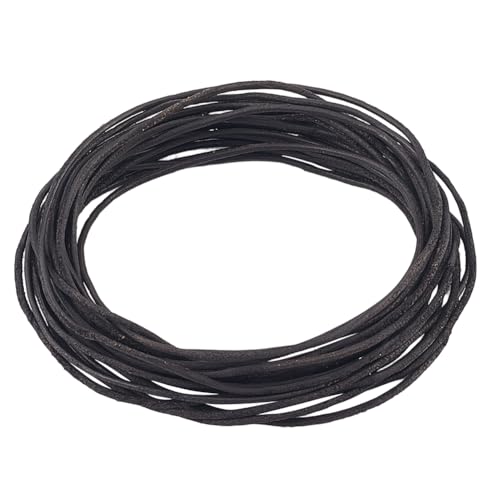 GORGECRAFT 5 m Runder Echtlederfaden 1.5mm Durchmesser Schwarzes Wildlederband Genarbtes Rindslederseil Natürliches Yak Fell Perlenfäden Für Bastelarbeiten Armbänder Halsketten Schlüsselanhänger Schmu GORGECRAFT 5 m Runder Echtlederfaden 1.5mm Durchmesser Schwarzes Wildlederband Genarbtes Rindslederseil Natürliches Yak Fell Perlenfäden Für Bastelarbeiten Armbänder Halsketten Schlüsselanhänger Schmu von GORGECRAFT