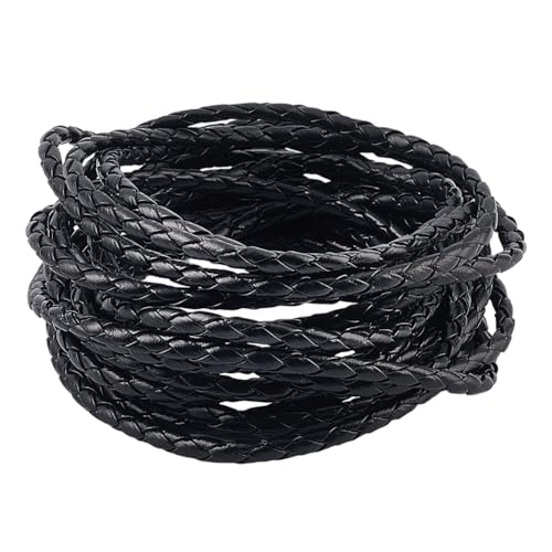 GORGECRAFT 5 m Schwarzes Rundes PU Lederseil 5mm Gefaltet Bolo Geflochten Kunstlederband Antiker Riemen Zum Flechten Basteln Armbänder Fußkettchen Halsbänder Halsketten Schmuckherstellung GORGECRAFT 5 m Schwarzes Rundes PU Lederseil 5mm Gefaltet Bolo Geflochten Kunstlederband Antiker Riemen Zum Flechten Basteln Armbänder Fußkettchen Halsbänder Halsketten Schmuckherstellung von GORGECRAFT