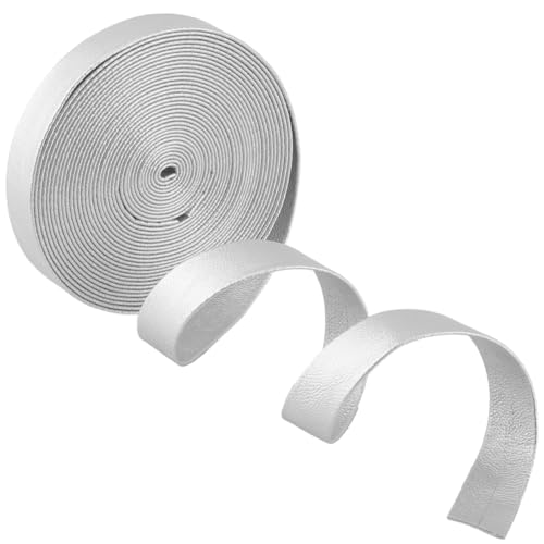 GORGECRAFT 5 m X 15mm Silberne Kunstlederstreifen Flaches Lederband PU Kantenbesatz 1mm Dicke Lammfell Kunstlederbänder Schnüre Faden Für Heimwerker Basteln Armbänder Schlüsselanhänger Gürtel Schmuckh von GORGECRAFT