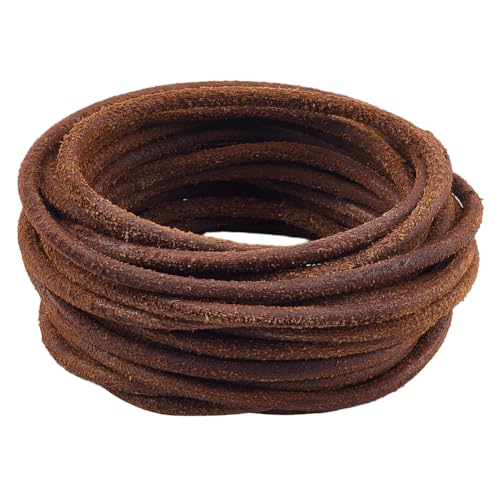 GORGECRAFT 5 m X 4mm Echtes Rundes Lederband Mattiertes Lederband Echtes Rindslederseil Natürliches Yak Fell Wildleder Flechtfaden Für Heimwerker Basteln Armbänder Halsketten Schlüsselanhänger Schmuck GORGECRAFT 5 m X 4mm Echtes Rundes Lederband Mattiertes Lederband Echtes Rindslederseil Natürliches Yak Fell Wildleder Flechtfaden Für Heimwerker Basteln Armbänder Halsketten Schlüsselanhänger Schmuck von GORGECRAFT