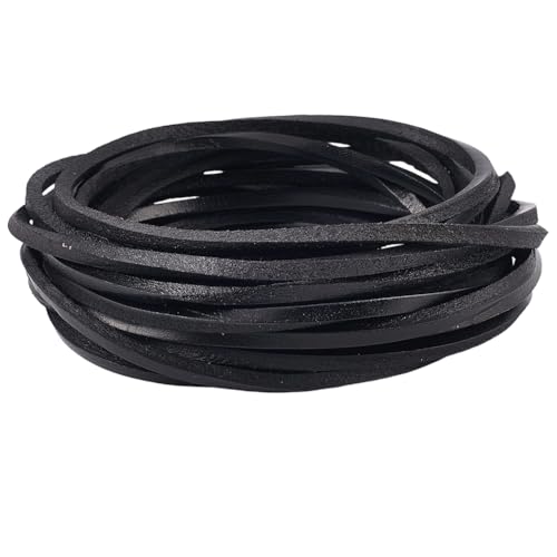 GORGECRAFT 5 m X 4mm Rindslederband Echtlederstreifen Flaches Lederband 4mm Dick Schwarzes Flechtgarn Seil Für Armbänder Halsketten Schmuckherstellung Stiefelschnüre Gürtel Heimwerkerarbeiten GORGECRAFT 5 m X 4mm Rindslederband Echtlederstreifen Flaches Lederband 4mm Dick Schwarzes Flechtgarn Seil Für Armbänder Halsketten Schmuckherstellung Stiefelschnüre Gürtel Heimwerkerarbeiten von GORGECRAFT