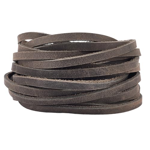 GORGECRAFT 5 m X 5mm Echte Lederstreifen Flache Lederschnur 2mm Dick Crazy Horse Rindslederschnur Graues Flechtfadenseil Für Halsketten Armbänder Schlüsselanhänger Schmuckherstellung Werkzeugwerkstatt GORGECRAFT 5 m X 5mm Echte Lederstreifen Flache Lederschnur 2mm Dick Crazy Horse Rindslederschnur Graues Flechtfadenseil Für Halsketten Armbänder Schlüsselanhänger Schmuckherstellung Werkzeugwerkstatt von GORGECRAFT