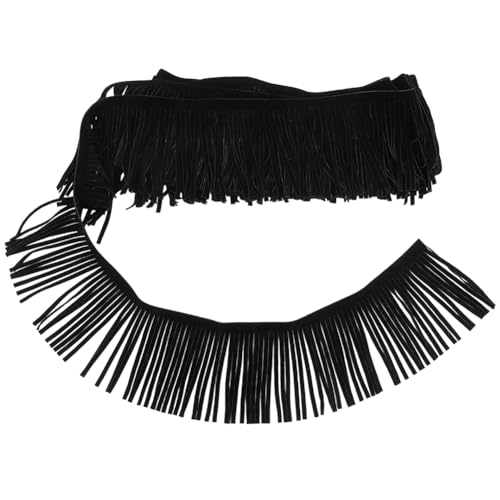GORGECRAFT 5 m X 8.1cm Fransenbesatz Aus PU Leder Und Wildleder Doppelseitig Schwarze Samtquastenbesätze Band Aus Kunstleder Zum Nähen Basteln Kanten Kleidungsstücke Vorhänge Taschen Saumzubehör GORGECRAFT 5 m X 8.1cm Fransenbesatz Aus PU Leder Und Wildleder Doppelseitig Schwarze Samtquastenbesätze Band Aus Kunstleder Zum Nähen Basteln Kanten Kleidungsstücke Vorhänge Taschen Saumzubehör von GORGECRAFT