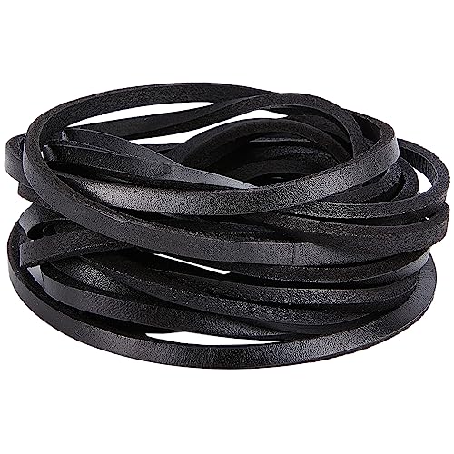 GORGECRAFT 5.5 Yard Flache Lederspitze 7 mm Breit Echtes Lederband 4 mm Dick Schwarze Flechtschnur Glänzende Lederstreifen Perlenriemenfäden Für DIY-Lederhandwerk Halskette Armband Schmuck GORGECRAFT 5.5 Yard Flache Lederspitze 7 mm Breit Echtes Lederband 4 mm Dick Schwarze Flechtschnur Glänzende Lederstreifen Perlenriemenfäden Für DIY-Lederhandwerk Halskette Armband Schmuck von GORGECRAFT