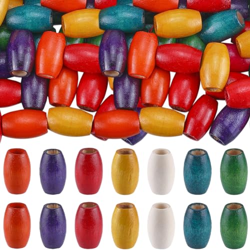 GORGECRAFT 50 Stück Holzperlen Mit Großem Loch 30 x 20mm Oval Bemalt Bunt Natürlicher Holz Abstandshalter Lose Kugel Großpackung Perle Für Armband Halskette Schmuckherstellung GORGECRAFT 50 Stück Holzperlen Mit Großem Loch 30 x 20mm Oval Bemalt Bunt Natürlicher Holz Abstandshalter Lose Kugel Großpackung Perle Für Armband Halskette Schmuckherstellung von GORGECRAFT