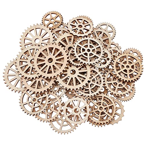 GORGECRAFT 50 Stück Holzzahnräder Dekoration Industrieller Steampunk-Stil Holzwand Weihnachtsdeko Unvollendete Holzausschnitte Geschenkanhänger Für Zuhause, Wand, Bar, Dekoration, Kunsthandwerk GORGECRAFT 50 Stück Holzzahnräder Dekoration Industrieller Steampunk-Stil Holzwand Weihnachtsdeko Unvollendete Holzausschnitte Geschenkanhänger Für Zuhause, Wand, Bar, Dekoration, Kunsthandwerk von GORGECRAFT