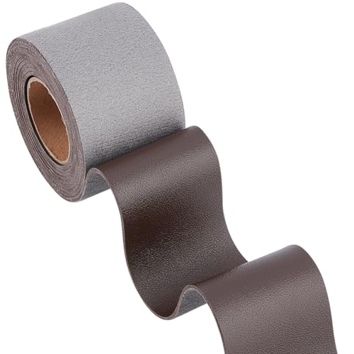 GORGECRAFT 50 mm Lederstreifen 2 m Kunstlederband 0.07"/1.7 mm Dick Flache Lederschnur Fäden Seil Für Heimwerker Basteln Gitarrengürtel Armbänder Schmuckherstellung Werkzeuge Schokolade von GORGECRAFT