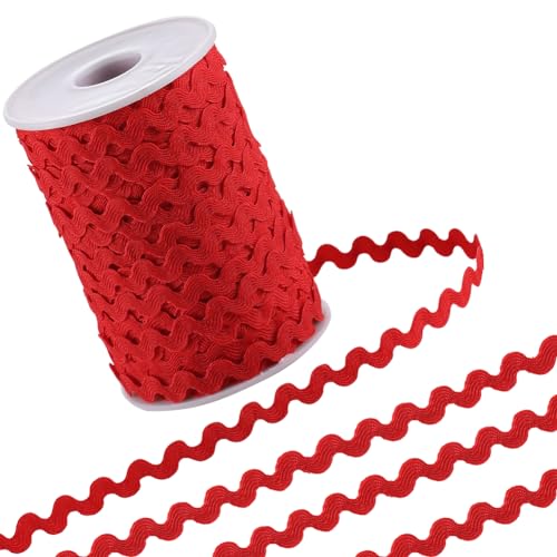 GORGECRAFT 50m X 5mm RIC-Rac-Besatzband Rote Welle Biegefransenbesatz Gewebtes Geflochtenes Gurtband Stoffkante Stoffspitze Für Heimwerker Nähen Basteln Hochzeit Kleid Kleidung Verzierung Dekoration GORGECRAFT 50m X 5mm RIC-Rac-Besatzband Rote Welle Biegefransenbesatz Gewebtes Geflochtenes Gurtband Stoffkante Stoffspitze Für Heimwerker Nähen Basteln Hochzeit Kleid Kleidung Verzierung Dekoration von GORGECRAFT