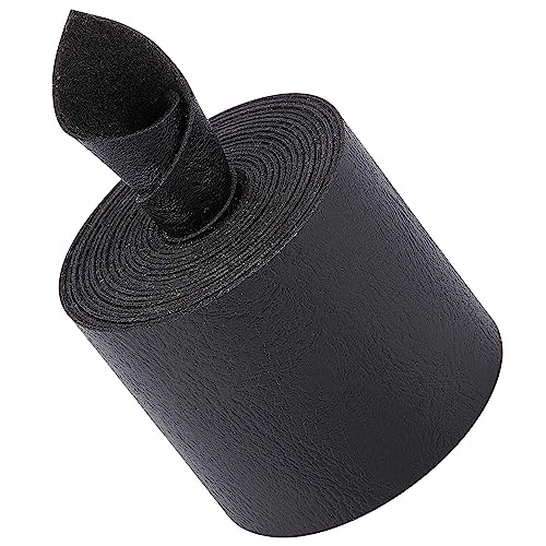 GORGECRAFT 50mm Breite Schwarze Büffellederstreifen Mit Künstlicher Narbung 79" Lange PU-Lederriemen 1.2mm Dickes Lederband Einseitige Lederrolle Mattes Kunstleder Zubehör Für Notebook-Abdeckungen von GORGECRAFT