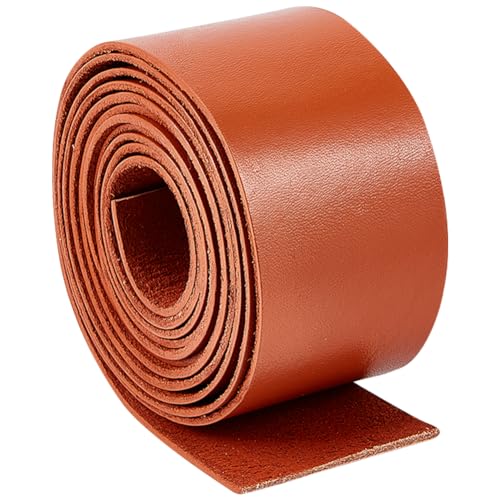 GORGECRAFT 50mm Breites Flaches Lederband 2m Lange Echtlederstreifen 2mm Dicke Rindslederschnur Flechtfaden Seil Für Armbänder Schmuckherstellung Heimwerkerhandwerk Werkzeugwerkstatt Sattelbraun von GORGECRAFT
