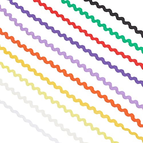 GORGECRAFT 54 Yard/ 50m 10 Farben RIC Rac Wave Bending Fransenband Rick Rack Wrapping Stoffband Für Kleidung Kleid Nähen Blumenherstellung Home Party Hochzeit Dekoration Spitzenband Handwerk von GORGECRAFT