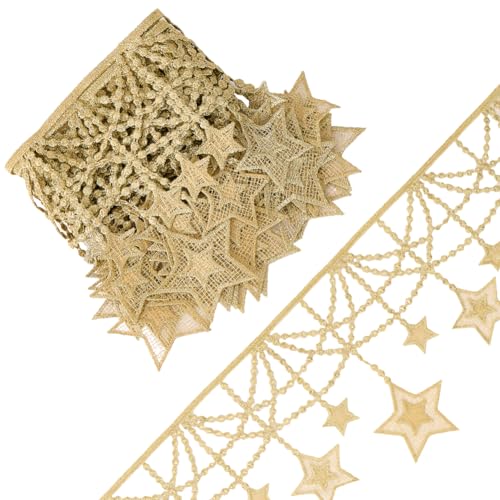 GORGECRAFT 5M Goldenes Faserband Mit Sternen Bestickte Quaste Spitzenbesatz Venezianisches Blumenmuster Nähen Häkelstoff Stickerei Hochzeitsapplikation Aufnäher Aufkleber Für Heimwerker Basteln GORGECRAFT 5M Goldenes Faserband Mit Sternen Bestickte Quaste Spitzenbesatz Venezianisches Blumenmuster Nähen Häkelstoff Stickerei Hochzeitsapplikation Aufnäher Aufkleber Für Heimwerker Basteln von GORGECRAFT