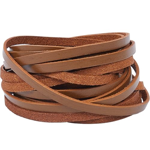 GORGECRAFT 5m Echte Lederstreifen 5mm Flaches Lederband 2mm Dickes Rindslederseil Flechtfaden Schnüre Für DIY-Handwerk Halskette Armbänder Schlüsselanhänger Stiefel Schmuckherstellung Schokolade GORGECRAFT 5m Echte Lederstreifen 5mm Flaches Lederband 2mm Dickes Rindslederseil Flechtfaden Schnüre Für DIY-Handwerk Halskette Armbänder Schlüsselanhänger Stiefel Schmuckherstellung Schokolade von GORGECRAFT