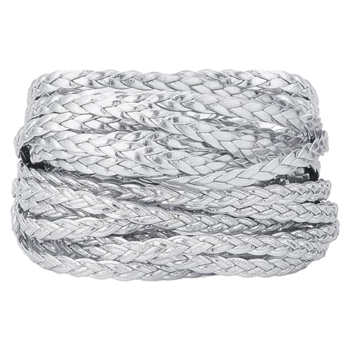 GORGECRAFT 5m Lange Geflochtene Lederschnüre 5mm Flaches Lederband 2mm Dick Gefaltetes Kunstleder-Fadenseil Für Armbänder Halsketten Schmuckherstellung DIY Flechten Geschenkverpackungen Silbern GORGECRAFT 5m Lange Geflochtene Lederschnüre 5mm Flaches Lederband 2mm Dick Gefaltetes Kunstleder-Fadenseil Für Armbänder Halsketten Schmuckherstellung DIY Flechten Geschenkverpackungen Silbern von GORGECRAFT
