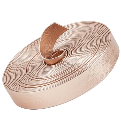 GORGECRAFT 5m Metallische Lederbänder 12mm Breit Glänzendes Flaches Roségold-Lederband Glänzendes PU-Leder Spitzenabstreifer Perlenschnur Band Basteln Doppelseitiges Kunstzubehör Für Herstellung GORGECRAFT 5m Metallische Lederbänder 12mm Breit Glänzendes Flaches Roségold-Lederband Glänzendes PU-Leder Spitzenabstreifer Perlenschnur Band Basteln Doppelseitiges Kunstzubehör Für Herstellung von GORGECRAFT