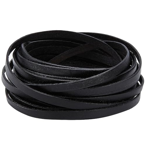 GORGECRAFT 5m Schwarze Lederbandstreifen 5mm Breit Echtlederschnur Flaches Lederband 1mm Dick Rindslederseil Flechtfaden Für Armbänder Halskette Schmuckherstellung Stiefelspitze DIY-Bastelwerkstatt GORGECRAFT 5m Schwarze Lederbandstreifen 5mm Breit Echtlederschnur Flaches Lederband 1mm Dick Rindslederseil Flechtfaden Für Armbänder Halskette Schmuckherstellung Stiefelspitze DIY-Bastelwerkstatt von GORGECRAFT