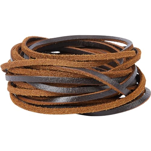 GORGECRAFT 5m X 3mm Echtlederseil Flaches Lederband 2mm Dicke Rindslederschnüre Flechtfaden Für Armbänder Halsketten Schmuckherstellung Schlüsselanhänger Stiefelspitze DIY-Handwerk Sattelbraun GORGECRAFT 5m X 3mm Echtlederseil Flaches Lederband 2mm Dicke Rindslederschnüre Flechtfaden Für Armbänder Halsketten Schmuckherstellung Schlüsselanhänger Stiefelspitze DIY-Handwerk Sattelbraun von GORGECRAFT