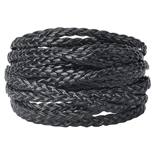 GORGECRAFT 5m X 5mm Schwarzes Lederband Geflochtener PU-Faden 2mm Dick Flach Gefaltetes Kunstleder-Schnurseil Für Retro-Armbänder Halsketten Bolo-Krawatten Schmuckherstellung Geschenkverpackungen GORGECRAFT 5m X 5mm Schwarzes Lederband Geflochtener PU-Faden 2mm Dick Flach Gefaltetes Kunstleder-Schnurseil Für Retro-Armbänder Halsketten Bolo-Krawatten Schmuckherstellung Geschenkverpackungen von GORGECRAFT