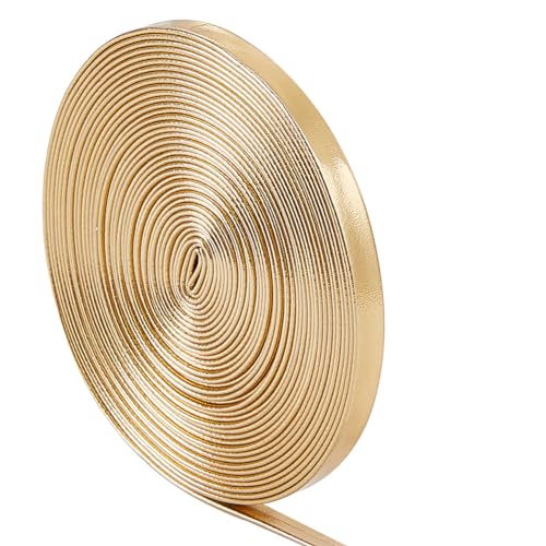 GORGECRAFT 5m X 6mm Flache Metallische Lederbänder Glänzende Lederschnur Glänzender PU-Leder-Spitzenstreifen Perlenschnur Bastelband Doppelseitiges Kunstzubehör Kordel Zur Herstellung Gold GORGECRAFT 5m X 6mm Flache Metallische Lederbänder Glänzende Lederschnur Glänzender PU-Leder-Spitzenstreifen Perlenschnur Bastelband Doppelseitiges Kunstzubehör Kordel Zur Herstellung Gold von GORGECRAFT