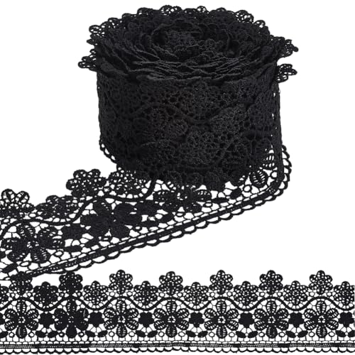 GORGECRAFT 6 m Schwarze Spitze Mit Blumenhäkelrand 8.5cm Venezianische Spitzenborte Florale Stickerei Spitzenband Näh Und Bastelband Rolle Zum Basteln Brautschmuck Hochzeitsdekoration Blumenstrauß G GORGECRAFT 6 m Schwarze Spitze Mit Blumenhäkelrand 8.5cm Venezianische Spitzenborte Florale Stickerei Spitzenband Näh Und Bastelband Rolle Zum Basteln Brautschmuck Hochzeitsdekoration Blumenstrauß G von GORGECRAFT