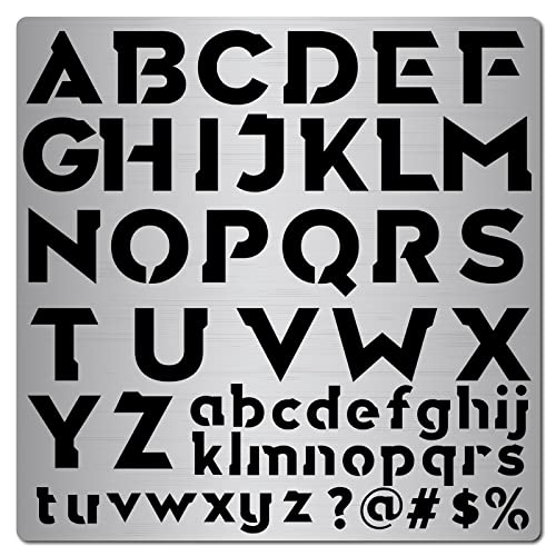 GORGECRAFT 6.3 Zoll Metall Brief Schablone Edelstahl Schriftzug Alphabet Symbol Malerei Vorlage Journal Werkzeug Zum Malen, Holzverbrennung, Brandmalerei Und Gravur von GORGECRAFT
