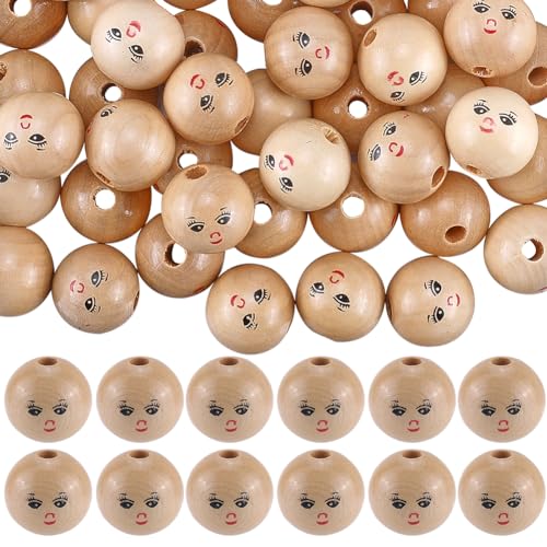GORGECRAFT 60 Stück 22mm Runde Holzperlen In Großpackung Natürlicher Großer Abstandshalter Mit Lächelndem Gesicht Lose Kugel 4mm Großes Loch Puppenkopfperlen Mit Lächelndem Gesicht Für GORGECRAFT 60 Stück 22mm Runde Holzperlen In Großpackung Natürlicher Großer Abstandshalter Mit Lächelndem Gesicht Lose Kugel 4mm Großes Loch Puppenkopfperlen Mit Lächelndem Gesicht Für von GORGECRAFT