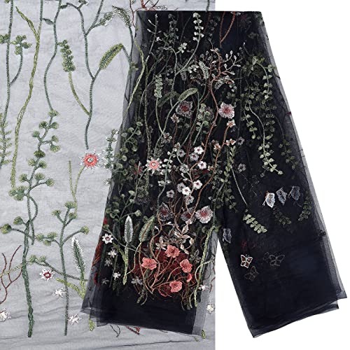 GORGECRAFT 60.24 Zoll Breite Floral Bestickter Spitzenstoff Bunte Blumenstickerei Spitzenborte Schwarze Netzapplikationen Für Partykleid Rock Kleidung DIY Nähen Verzierungen Basteln GORGECRAFT 60.24 Zoll Breite Floral Bestickter Spitzenstoff Bunte Blumenstickerei Spitzenborte Schwarze Netzapplikationen Für Partykleid Rock Kleidung DIY Nähen Verzierungen Basteln von GORGECRAFT