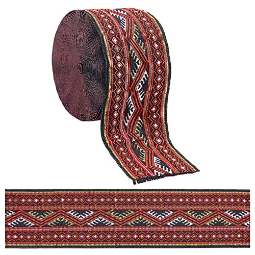 GORGECRAFT 7,7 Yard 5,1 cm besticktes Jacquard-Band Vintage besticktes Band Floral Woven Trim Fransen Stoff Schrägband für Verzierung Handwerk DIY Kleidung Zubehör Dekorationen, Rot und Schwarz GORGECRAFT 7,7 Yard 5,1 cm besticktes Jacquard-Band Vintage besticktes Band Floral Woven Trim Fransen Stoff Schrägband für Verzierung Handwerk DIY Kleidung Zubehör Dekorationen, Rot und Schwarz von GORGECRAFT