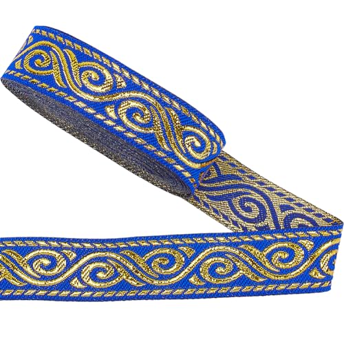GORGECRAFT 7 Meter Doppelseitiges Jacquardband 2cm Breit Boho-Vintage-Spitzenbesatz Mit Metallischer Stickerei Ethnischer Gewebter Rand Fransenstoff Flacher Besatz Nähen Kleidung Applikationen Blau GORGECRAFT 7 Meter Doppelseitiges Jacquardband 2cm Breit Boho-Vintage-Spitzenbesatz Mit Metallischer Stickerei Ethnischer Gewebter Rand Fransenstoff Flacher Besatz Nähen Kleidung Applikationen Blau von GORGECRAFT