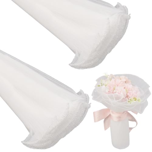 GORGECRAFT 7.6m Langes Netzpapier Für Blumenverpackungen Zerknittertes Gewelltes Netzgarn Verpackungspapier Für Frische Blumensträuße Mit Silbernem Rand Valentinstag Weihnachten Heimdekoration Weiß GORGECRAFT 7.6m Langes Netzpapier Für Blumenverpackungen Zerknittertes Gewelltes Netzgarn Verpackungspapier Für Frische Blumensträuße Mit Silbernem Rand Valentinstag Weihnachten Heimdekoration Weiß von GORGECRAFT