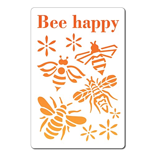 GORGECRAFT 7.9" x 12" Biene Happy Schablone Honey Templates Happy Word Wiederverwendbare Plastikzeichnung Malschablonen Vorlage Zum Malen Auf Karton Wand Stoff Fliesen Leinwand Handwerk von GORGECRAFT