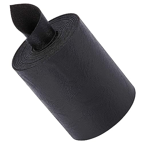 GORGECRAFT 70 mm Breites Mattschwarzes Genarbtes Büffellederband 79" Lange Lederstreifenschnur 1.2 mm Dicke Einseitige Lederrolle Kunstlederschnur Für DIY-Bastelprojekte Verpackung von GORGECRAFT