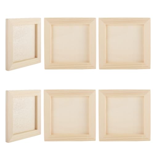 GORGECRAFT 8 Packung Holzpaneel 11.8 x 11.8cm Unbehandeltes Holz Leinwand Wiegenpaneele Quadratische Leere Holzschilder Zum Malen Zeichnen Gießen Aquarell Öl Staffelei Display DIY Ton Kunsthandwerk von GORGECRAFT