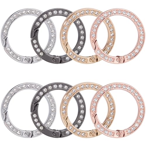 GORGECRAFT 8 Stück 4 Farben Strass O Ring 24.5mm Runde Federclips Karabiner Bling Tor Ringe Großpackung Karabinerhaken Schnappclip Schnalle Für DIY Schmuck Schlüsselanhänger Handtasche Geldbörse Tasc GORGECRAFT 8 Stück 4 Farben Strass O Ring 24.5mm Runde Federclips Karabiner Bling Tor Ringe Großpackung Karabinerhaken Schnappclip Schnalle Für DIY Schmuck Schlüsselanhänger Handtasche Geldbörse Tasc von GORGECRAFT