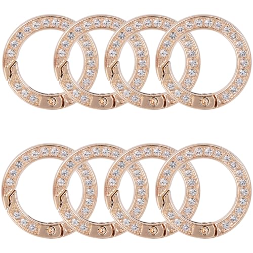 GORGECRAFT 8 Stück Strass O Ring 19mm Runde Federklammern Karabinerhaken Schnalle Hellgoldfarben Glitzernde Torringe Großpackung Für DIY Schmuck Schlüsselanhänger Handtasche Geldbörse Taschen Riemen GORGECRAFT 8 Stück Strass O Ring 19mm Runde Federklammern Karabinerhaken Schnalle Hellgoldfarben Glitzernde Torringe Großpackung Für DIY Schmuck Schlüsselanhänger Handtasche Geldbörse Taschen Riemen von GORGECRAFT