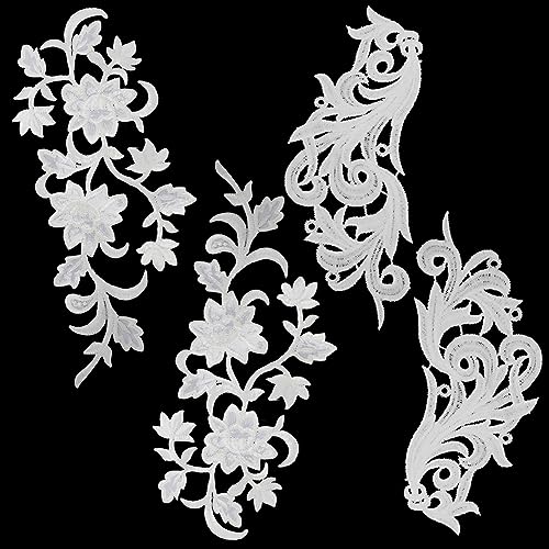 GORGECRAFT 8Stk 2 Stile Stickerei-Spitzen-Blumenflicken Weiße Blumen-Aufnäher Zum Aufbügeln Beige Blätter Ranke Bestickt Zum Aufnähen Stoffapplikationen Für DIY Nähen Basteln Kleid Verzierungen GORGECRAFT 8Stk 2 Stile Stickerei-Spitzen-Blumenflicken Weiße Blumen-Aufnäher Zum Aufbügeln Beige Blätter Ranke Bestickt Zum Aufnähen Stoffapplikationen Für DIY Nähen Basteln Kleid Verzierungen von GORGECRAFT