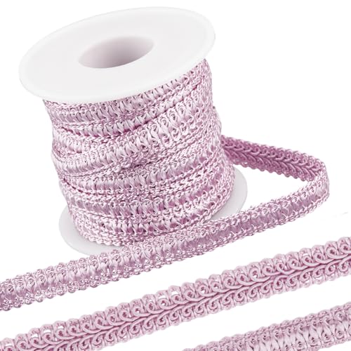 GORGECRAFT 9 m X 12mm Gimp Zopfbesatz Gewebt Zum Nähen Tausendfüßler Besatz Verzierungen Polyester Spitzenrandband Nähzubehör Für Kostüme Heimpolster Dekorative Vorhänge Kissen Flieder von GORGECRAFT