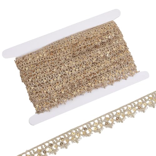 GORGECRAFT 9.1 m Spitzenbesatz Mit Goldenen Perlen Glitzernd Metallisch Floral Pailletten Näh Und Stickband Einfassung Stoff Spitzenbordüre Mit Pailletten Für Dekorative Hochzeitskleidung Vorhänge DIY GORGECRAFT 9.1 m Spitzenbesatz Mit Goldenen Perlen Glitzernd Metallisch Floral Pailletten Näh Und Stickband Einfassung Stoff Spitzenbordüre Mit Pailletten Für Dekorative Hochzeitskleidung Vorhänge DIY von GORGECRAFT