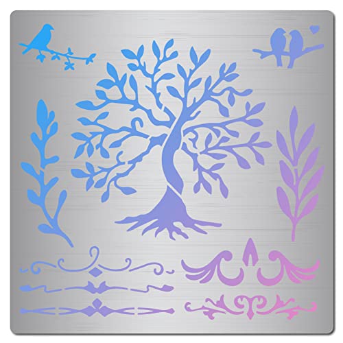 GORGECRAFT Baum Des Lebens Metallschablone Edelstahl Blumenranke Wiederverwendbare Blätter Vorlagen Vogel Auf Ast Tagebuch Werkzeug Für Holzverbrennung Scrapbooking Wandmöbel Brandmalerei Gravur GORGECRAFT Baum Des Lebens Metallschablone Edelstahl Blumenranke Wiederverwendbare Blätter Vorlagen Vogel Auf Ast Tagebuch Werkzeug Für Holzverbrennung Scrapbooking Wandmöbel Brandmalerei Gravur von GORGECRAFT
