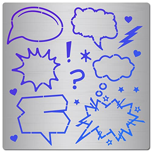 GORGECRAFT Comic-Schablone Wiederverwendbares Tagebuch Edelstahl Interpunktionsschablonen Komische Dialogfeld-Vorlage Zum Zeichnen Schreiben Schrott Buchen Aufzählungszeichen Leinwand Möbel Gravur GORGECRAFT Comic-Schablone Wiederverwendbares Tagebuch Edelstahl Interpunktionsschablonen Komische Dialogfeld-Vorlage Zum Zeichnen Schreiben Schrott Buchen Aufzählungszeichen Leinwand Möbel Gravur von GORGECRAFT