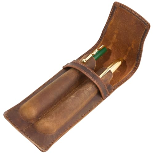 GORGECRAFT Doppeltes Stiftetui Aus Leder Tragbar Vintage Handgefertigt Crazy Horse Echtes Leder 2 Steckplatz Füllfederhalter Hülle Tasche Schutzhülle Für Zwei Kugelschreiber Geschäftsreise 16 x 6.8cm GORGECRAFT Doppeltes Stiftetui Aus Leder Tragbar Vintage Handgefertigt Crazy Horse Echtes Leder 2 Steckplatz Füllfederhalter Hülle Tasche Schutzhülle Für Zwei Kugelschreiber Geschäftsreise 16 x 6.8cm von GORGECRAFT