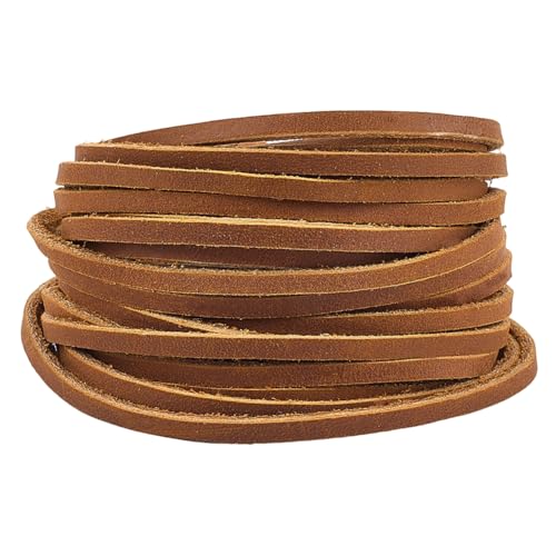 GORGECRAFT Echte Flache Lederschnüre 5 m X 3mm X 2mm Streifen Aus Genarbtem Leder Crazy Horse Rindsleder Schnur Seil Flechtfaden Für Halsketten Armbänder Schlüsselbänder Schmuckherstellung DIY Bastela GORGECRAFT Echte Flache Lederschnüre 5 m X 3mm X 2mm Streifen Aus Genarbtem Leder Crazy Horse Rindsleder Schnur Seil Flechtfaden Für Halsketten Armbänder Schlüsselbänder Schmuckherstellung DIY Bastela von GORGECRAFT