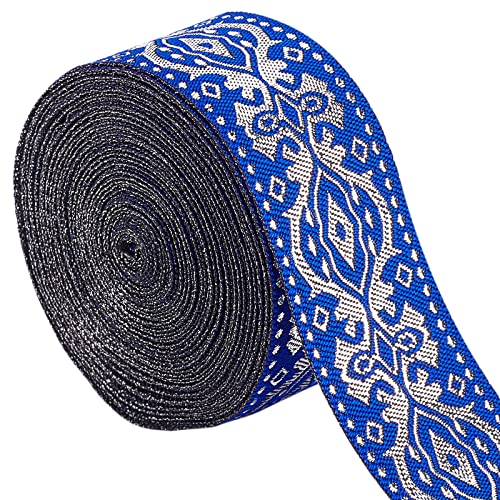 GORGECRAFT Ethnisches Jacquard-Band 33 mm Breit Doppelseitig Blau Blumenstickerei Polyester Gewebt Silberborte Fransenband Für Heimwerker Nähen Basteln Kleidung Vorhänge Dekoration Zubehör GORGECRAFT Ethnisches Jacquard-Band 33 mm Breit Doppelseitig Blau Blumenstickerei Polyester Gewebt Silberborte Fransenband Für Heimwerker Nähen Basteln Kleidung Vorhänge Dekoration Zubehör von GORGECRAFT