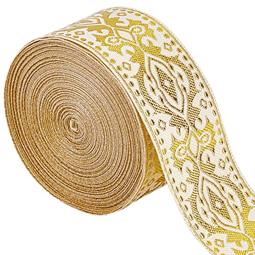 GORGECRAFT Ethnisches Jacquard-Band 33 mm Breit Doppelseitig Leinen Blumenstickerei Polyester Gewebt Goldrand Fransenband Für Heimwerker Nähen Basteln Kleidung Vorhänge Dekoration Zubehör GORGECRAFT Ethnisches Jacquard-Band 33 mm Breit Doppelseitig Leinen Blumenstickerei Polyester Gewebt Goldrand Fransenband Für Heimwerker Nähen Basteln Kleidung Vorhänge Dekoration Zubehör von GORGECRAFT