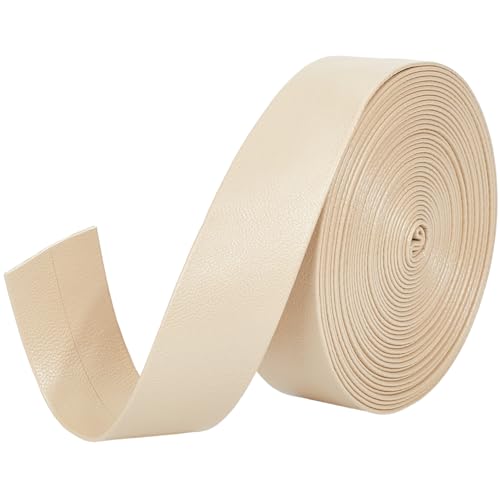 GORGECRAFT Faltlederstreifen, 5 m x 25 mm, Kunstleder-Besatzband, 1 mm dick, flache Lederschnur, Lammfell-Textur, PU-Kunstleder, Zierband für Heimwerker, Nähen, Handwerk, Schmuckherstellung, Beige GORGECRAFT Faltlederstreifen, 5 m x 25 mm, Kunstleder-Besatzband, 1 mm dick, flache Lederschnur, Lammfell-Textur, PU-Kunstleder, Zierband für Heimwerker, Nähen, Handwerk, Schmuckherstellung, Beige von GORGECRAFT