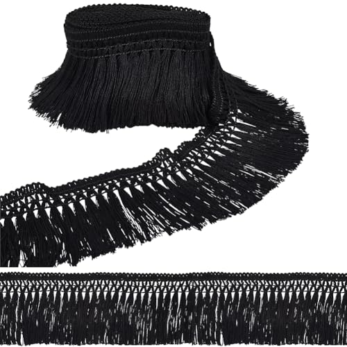 GORGECRAFT Fransenbesatz Aus Baumwolle Mit Quaste 4.6mx8cm Schwarz Spitzenbesatz Bänder Boho Vintage Stil Langer Fransenbesatz Zum Nähen Einfassungen Besatz Vorhänge Decken Aufhängen Teppiche Kleidu GORGECRAFT Fransenbesatz Aus Baumwolle Mit Quaste 4.6mx8cm Schwarz Spitzenbesatz Bänder Boho Vintage Stil Langer Fransenbesatz Zum Nähen Einfassungen Besatz Vorhänge Decken Aufhängen Teppiche Kleidu von GORGECRAFT