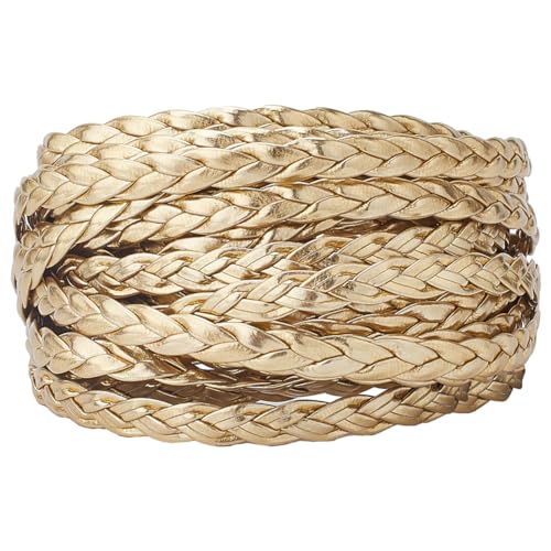 GORGECRAFT Geflochtenes Lederband 5m X 7mm Goldfarbene PU-Lederschnüre 2mm Dick Flach Gefaltetes Kunstlederseil Flechtfaden Für Armbänder Halsketten Schmuckherstellung DIY Geschenkverpackung GORGECRAFT Geflochtenes Lederband 5m X 7mm Goldfarbene PU-Lederschnüre 2mm Dick Flach Gefaltetes Kunstlederseil Flechtfaden Für Armbänder Halsketten Schmuckherstellung DIY Geschenkverpackung von GORGECRAFT