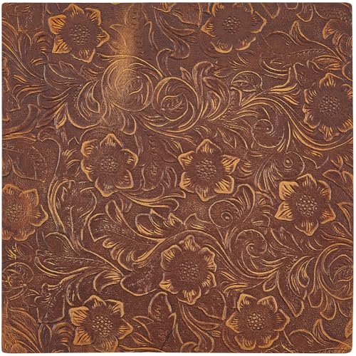GORGECRAFT Geprägter Lederstoff Echte Lederblätter 20x20cm Vintage Blumenmuster Genarbte Lederstücke 1.6mm Dicke Quadratische Lederhäute Ledertuch Für Die Schmuckherstellung DIY Handwerk Sattelbraun GORGECRAFT Geprägter Lederstoff Echte Lederblätter 20x20cm Vintage Blumenmuster Genarbte Lederstücke 1.6mm Dicke Quadratische Lederhäute Ledertuch Für Die Schmuckherstellung DIY Handwerk Sattelbraun von GORGECRAFT