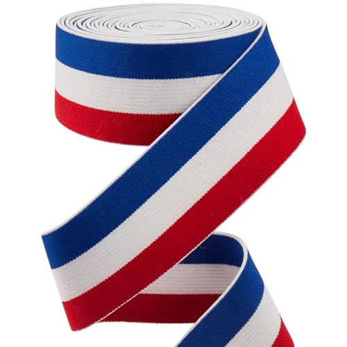 GORGECRAFT Gummiband 4.3 m 40mm Breit Rot Blau Weiß Gestreift Flach Dehnbar Gurtband Näh/Strickband Zierband Für Heimwerker Basteln Taillenbänder Stirnbänder Taschen Kleidungsstücke Zubehör GORGECRAFT Gummiband 4.3 m 40mm Breit Rot Blau Weiß Gestreift Flach Dehnbar Gurtband Näh/Strickband Zierband Für Heimwerker Basteln Taillenbänder Stirnbänder Taschen Kleidungsstücke Zubehör von GORGECRAFT