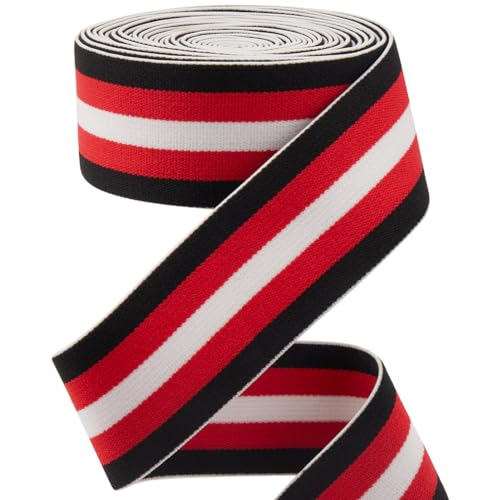 GORGECRAFT Gummiband 4.3 m 40mm Breit Schwarz Rot Weiß Gestreift Flach Dehnbar Zum Nähen Stricken Besatzband Für Heimwerker Basteln Taillenbänder Stirnbänder Taschen Kleidungsstücke Zubehör GORGECRAFT Gummiband 4.3 m 40mm Breit Schwarz Rot Weiß Gestreift Flach Dehnbar Zum Nähen Stricken Besatzband Für Heimwerker Basteln Taillenbänder Stirnbänder Taschen Kleidungsstücke Zubehör von GORGECRAFT